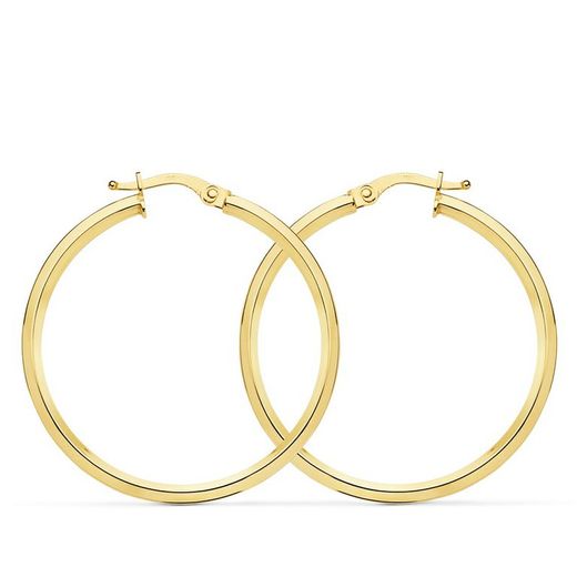 Boucles d'Oreilles Créoles Or 18kts Lisse Rond 33 X 1.50 mm 25000127