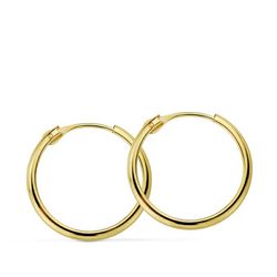 Pendientes Aros Oro 18kts Media Caña 18mm 18743