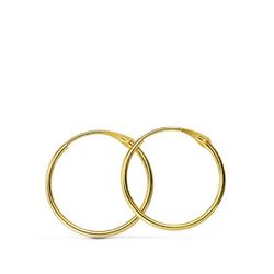 Pendientes Aros Oro 18kts Redondos 14mm 18411