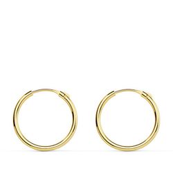 Pendientes Aros Oro 18kts Redondos 15x1,2mm 18019