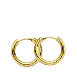 Pendientes Aros Oro 18kts Redondos 16mm 18751