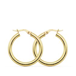 Pendientes Aros Oro 18kts Redondos Huecos 26 X 3 mm 7000764