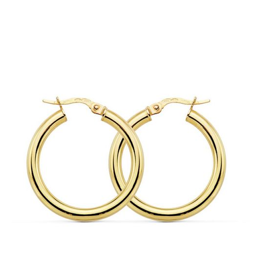 Boucles d'Oreilles Creuses Rondes en Or 18kts 26 X 3 mm 7000764