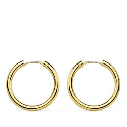 Pendientes Aros Oro 18kts Redondos Lisos 18 X 2 mm 18748