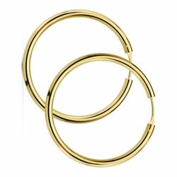 Pendientes Aros Oro 18kts Redondos Lisos  20X2.5 mm 18753
