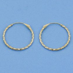 Pendientes Aros Oro 18kts Redondos Retorcido 18x1,30mm 18006