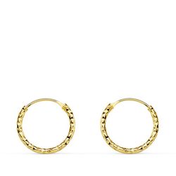 Pendientes Aros Oro 18kts Retorcido Redondos  13x1,30mm 18004