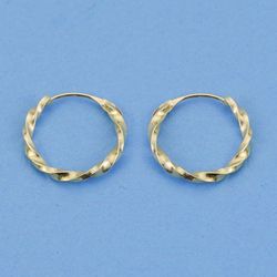 Pendientes Aros Oro 18kts Retorcidos Galloneados 14x1,5mm 18012
