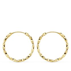 Pendientes Aros Oro 18kts Retorcidos Galloneados 20x1,5mm 18014