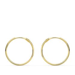 Pendientes Aros Oro 18kts Tubo 16x0,8mm 18032