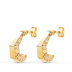 Pendientes Aros Oro 18Kts14x3,5mm 21439 Huecos Calado