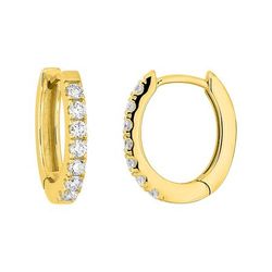 Pendientes Aros Oro 9Kts (9)9KLGD186Y Diamantes Laboratorio 0,20ct