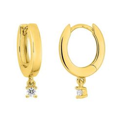Pendientes Aros Oro 9Kts (9)9KLGD195Y Diamante Laboratorio 0,05ct