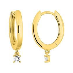 Pendientes Aros Oro 9Kts (9)9KLGD196Y Diamante Laboratorio 0,11ct