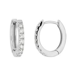 Pendientes Aros Oro Blanco 9Kts (9)9KLGD186W Diamantes Laboratorio 0,20ct