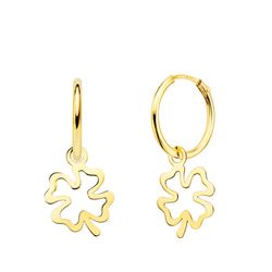 Pendientes Aros Trébol Oro 18kts 18403-TR