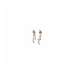 Pendientes Bronce 1,5cm Sovrani J9935 Agata Negra Baño Oro Latón