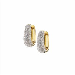 Pendientes Bronce 2cm Sovrani J9688 Aro Dorado Circonitas Latón