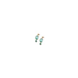 Pendientes Bronce 3,5cm Sovrani J7720 Estelle Dorado Piedras Verdes