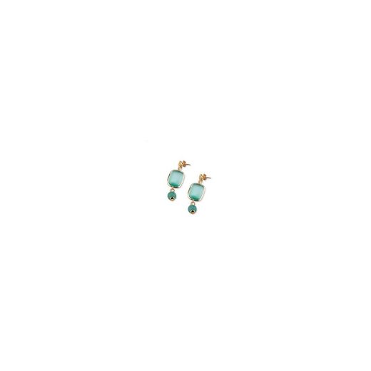 Bronze Earrings 3.5cm Sovrani J7720 Estelle Gold Green Stones