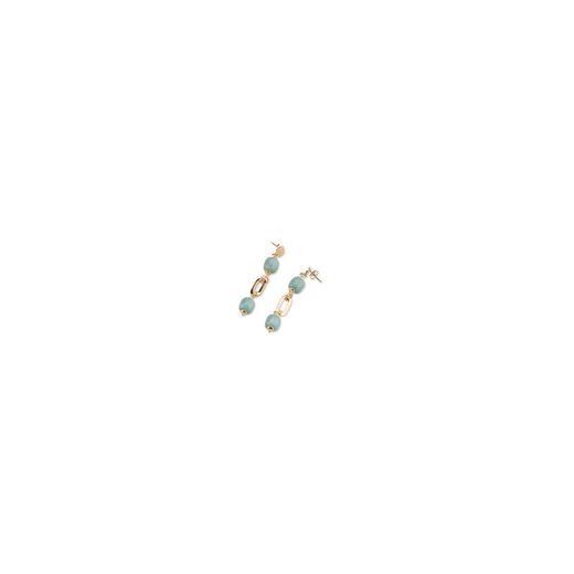 Bronze Earrings 3.5cm Sovrani J7778 Raphaelle Gold Green Stones