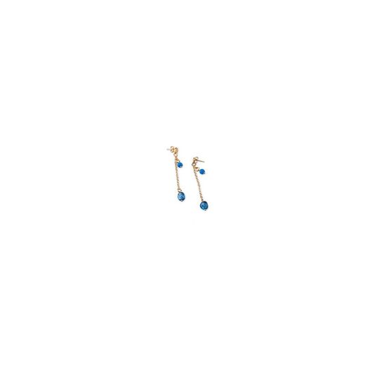 Bronze Earrings 3.5cm Sovrani J7781 Veronique Gold Blue Stones
