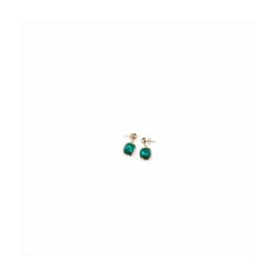 Pendientes Bronce 3cm Sovrani J9075 Dorado Pauline Piedra Verde