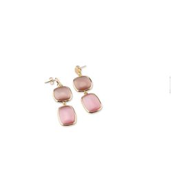 Pendientes Bronce 5cm Sovrani J7910 Babette Dorado Ojo De Gato Rosa