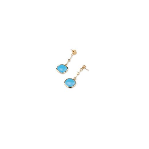 Bronze Earrings 5cm Sovrani J7938 Turquoise Cat's Eye