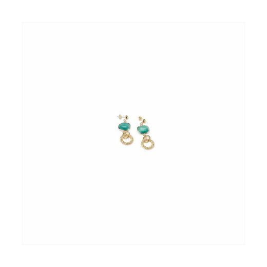 Bronze Earrings 5cm Sovrani J8726 Gold Turquoise Crystals