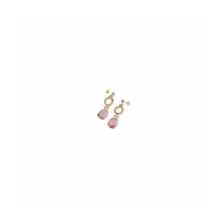 Pendientes Bronce 5cm Sovrani J8729 Dorado Cristales Rosados