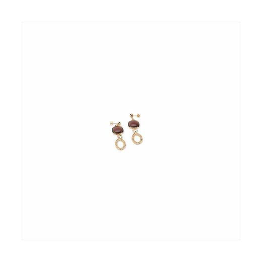Bronze Earrings 5cm Sovrani J8738 Gold Fuchsia Stone