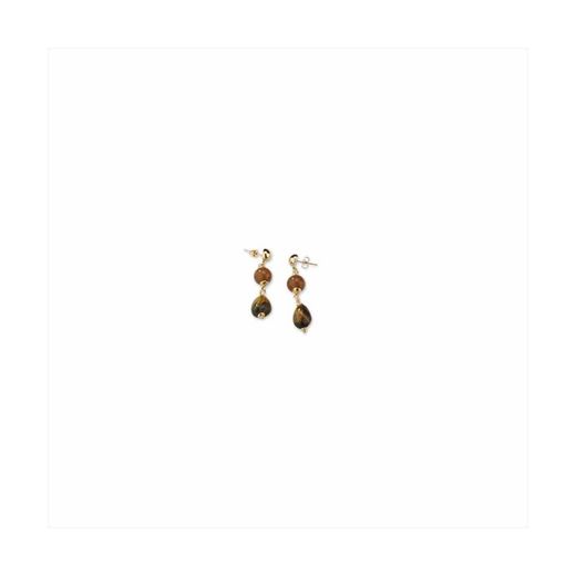 Bronze Earrings 5cm Sovrani J9017 Gold Clarie Brown Stones