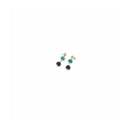 Bronze Earrings 5cm Sovrani J9020 Gold Sarah Green Stones