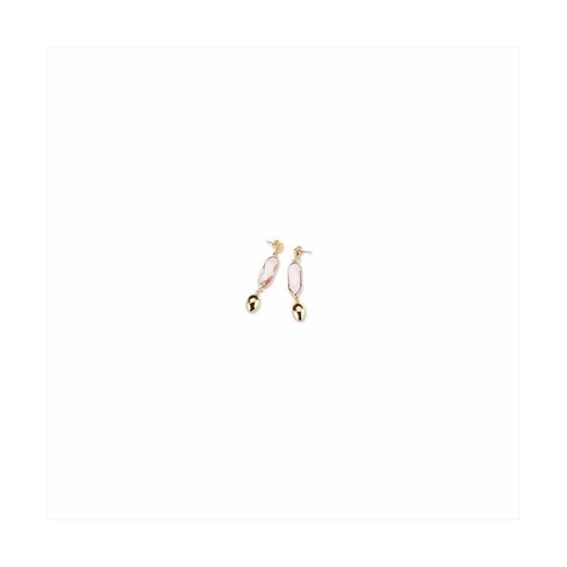 Arracades Bronze 6cm Sovrani J8562 Daurat Pedra Rosa