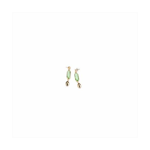 Bronze Earrings 6cm Sovrani J8566 Gold Green Stone