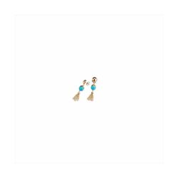 Pendientes Bronce 6cm Sovrani J8928 Dorado Sarah Piedras Turquesa