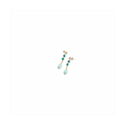 Boucles d'oreilles en bronze 6 cm Sovrani J9039 Or Eveline Pierres vertes