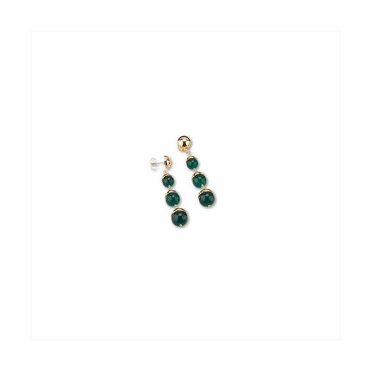 Pendientes Bronce 7cm Sovrani J7885 Dorado Agata Verde