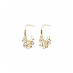 Pendientes Bronce Dorado E15463GP Circonitas