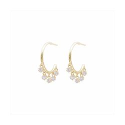 Pendientes Bronce Dorado E15464GP Circonitas