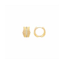 Pendientes Bronce Dorado Mujer E27250GP Aro C. Circonitas