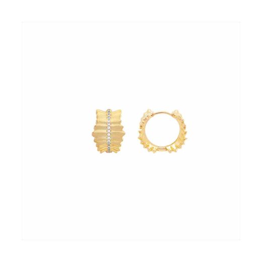 Pendientes Bronce Dorado Mujer E27250GP Aro C. Circonitas