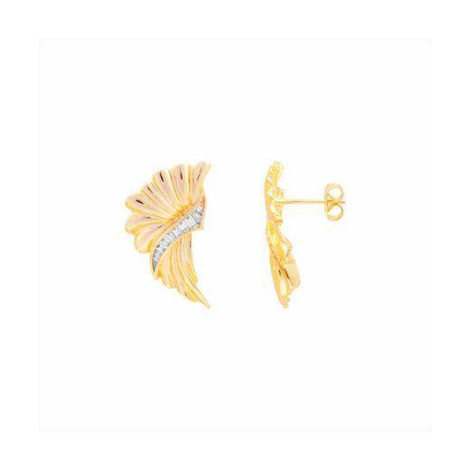 Pendientes Bronce Dorado Mujer E27255GP Circonitas
