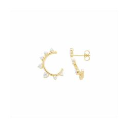 Pendientes Bronce Dorado Mujer E27287GP Circonitas
