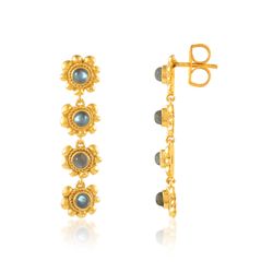 Pendientes Bronce Dorado Mujer PBM0031DOLA Piedras Minerales Labradorita