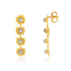 Pendientes Bronce Dorado Mujer PBM0031DOPL Piedras Minerales Piedra Luna