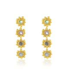 Pendientes Bronce Dorado Mujer PBM0031DOVA Piedras Minerales Varios