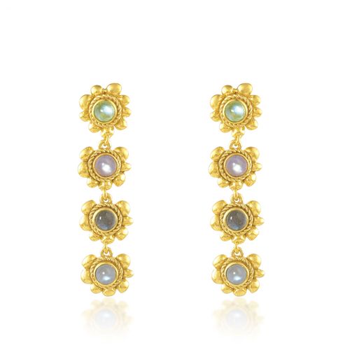 Pendientes Bronce Dorado Mujer PBM0031DOVA Piedras Minerales Varios