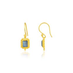 Pendientes Bronce Dorado Mujer PBM0035DOLA Colgante Piedras Minerales Labradorita